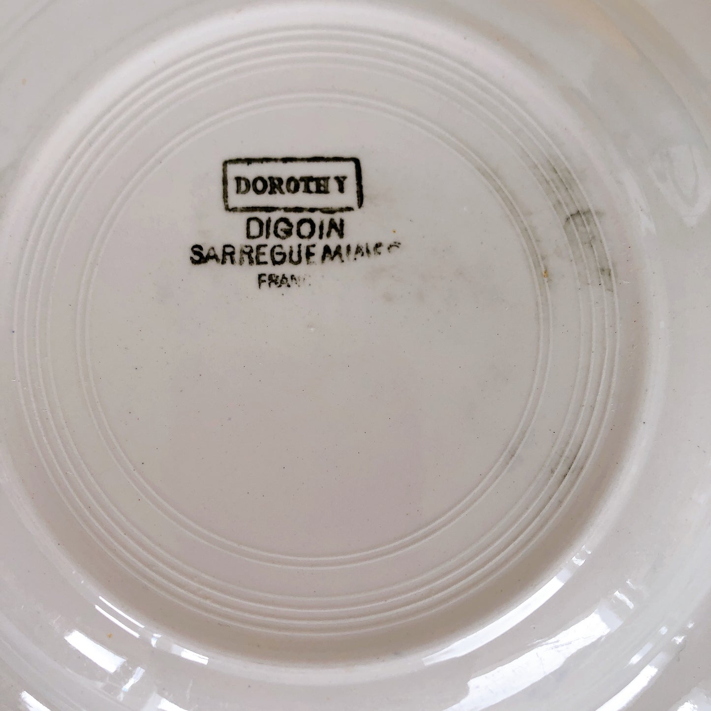 ディゴワンサルグミンヌ Digoin&sarregumines DOROTHY スーププレート 深皿 A ブルー フランスアンティーク食器 ビンテージ食器 ブロカント 蚤の市