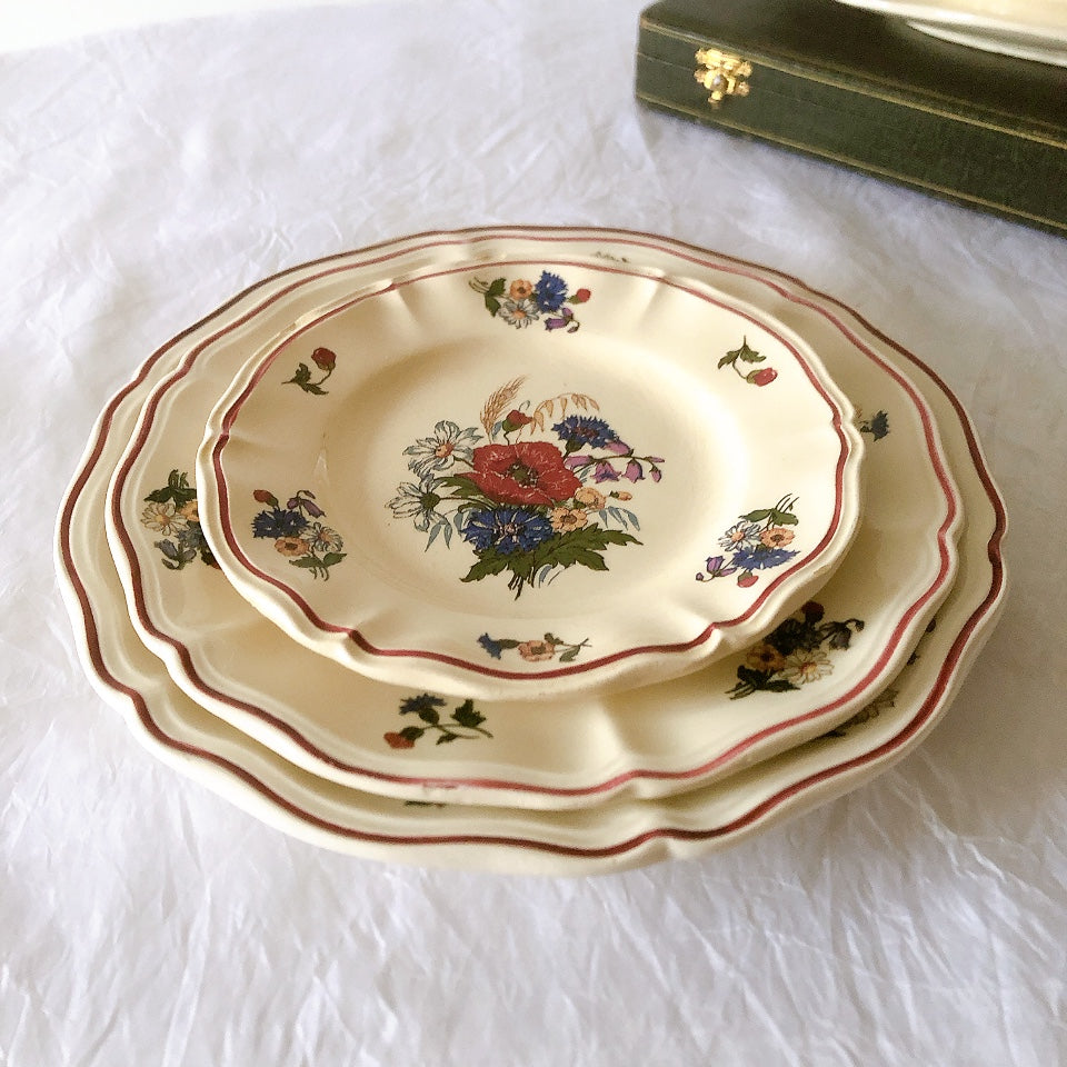 フランス サルグミンヌ sarreguemines アグレスト デザートプレート 20.7㎝ フランスアンティーク食器 フランス蚤の市・ブロカント