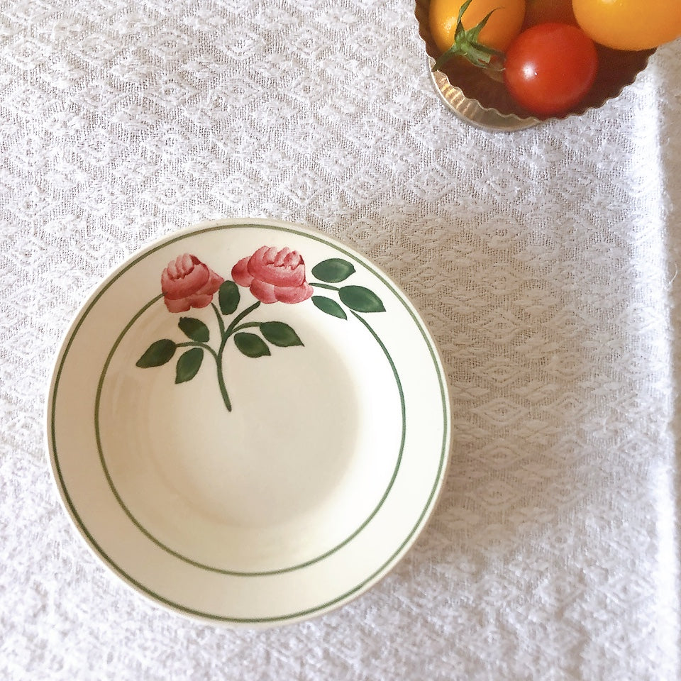 ショワジールロワ HB & Cie Choisy le Roi『ローズ』ディネット スーププレート 深皿 フランスアンティーク食器 ブロカントアンティーク 蚤の市