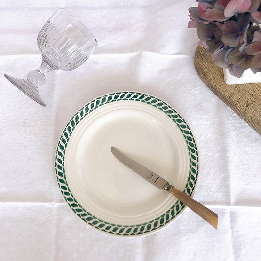 ご予約 サンタマン セラノール オンディーヌ ディナープレート 平皿 フランスアンティーク食器 ブロカント 蚤の市