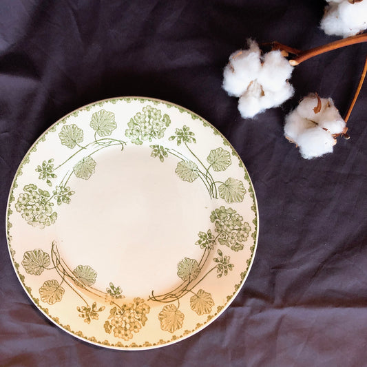 U&Cサルグミンヌ ”GERANIUM” ゼラニウム デザートプレート C フランスアンティーク食器 ブロカント 蚤の市