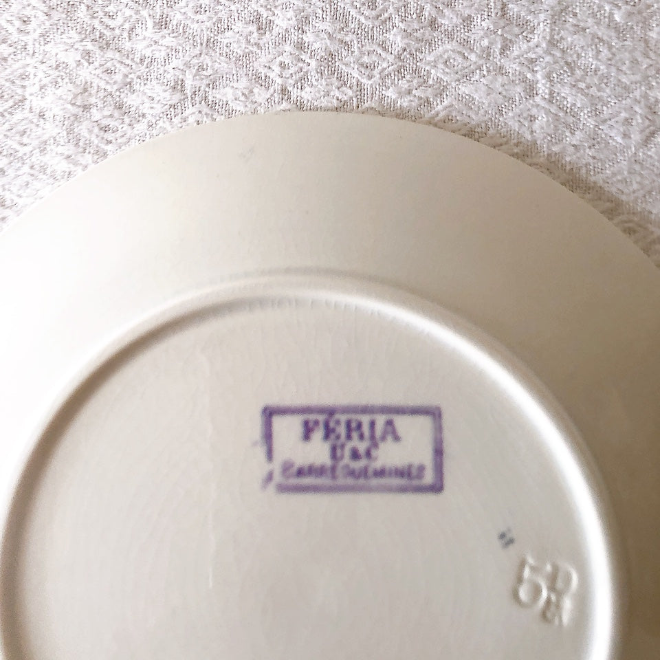 U&Cサルグミンヌ 『FERIA・フェリア』デザートプレート フランスアンティーク食器 ブロカント 蚤の市