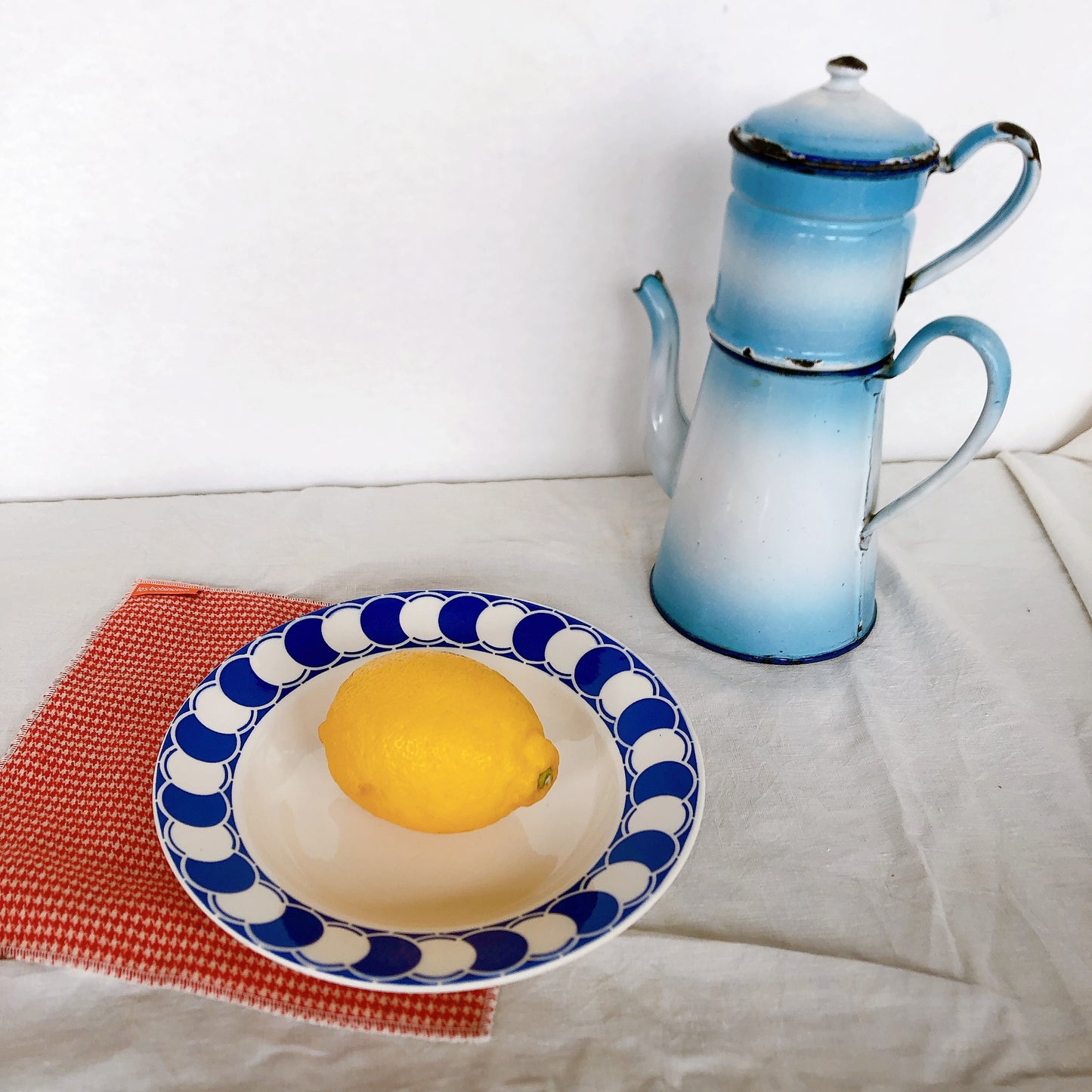 ディゴワンサルグミンヌ Digoin&sarregumines DOROTHY スーププレート 深皿 B ブルー フランスアンティーク食器 ビンテージ食器 ブロカント 蚤の市