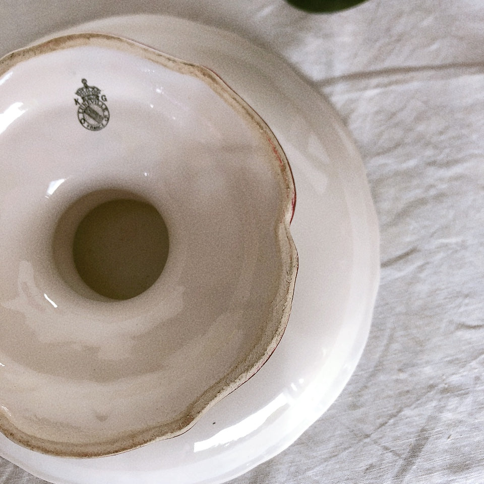 リュネヴィル “Réverbère “ コンポティエ コンポート皿 フランスアンティーク食器 蚤の市 ブロカント