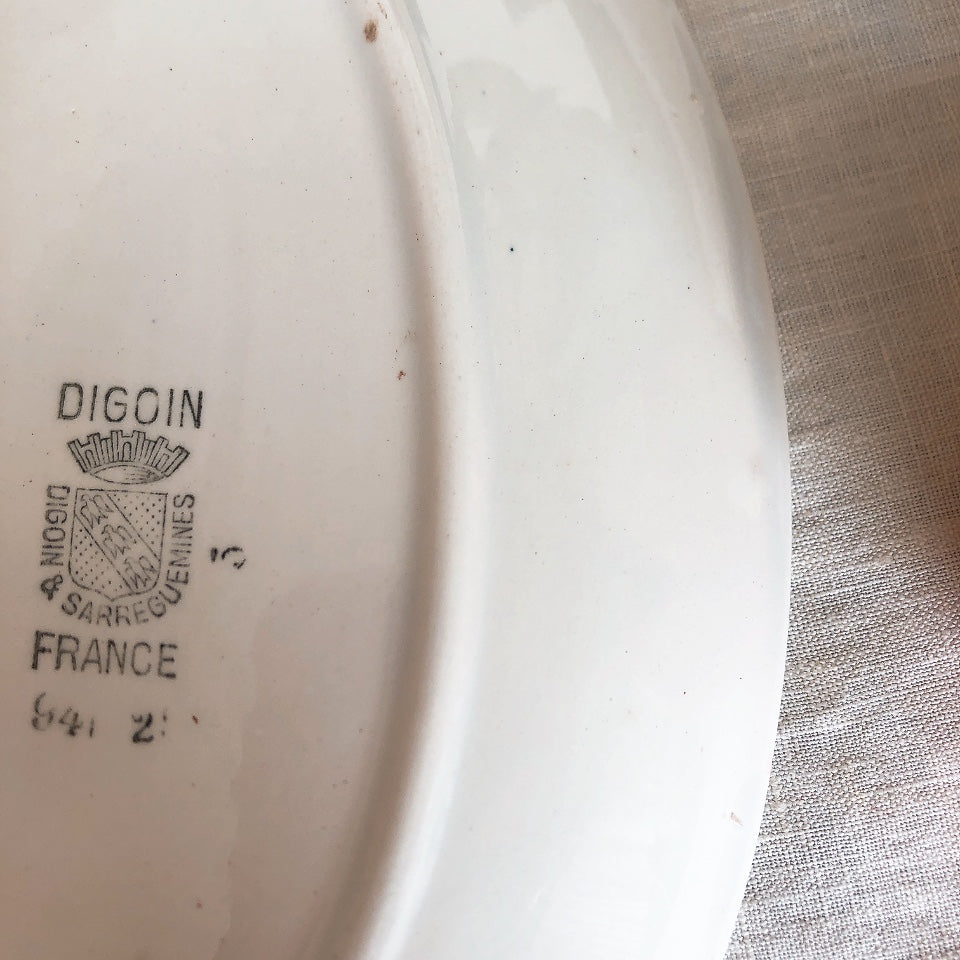 ディゴワンサルグミンヌ バスク柄ラヴィエ B フランスアンティーク食器 フランス蚤の市 ブロカント バスク柄アンティーク
