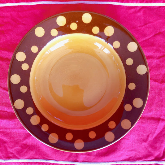 フランス アンティークスーププレート 深皿 E ディゴワン&サルグミンヌ マロンドット柄 人気シリーズ アンティーク食器 ヴィンテージ食器 ブロカント 蚤の市