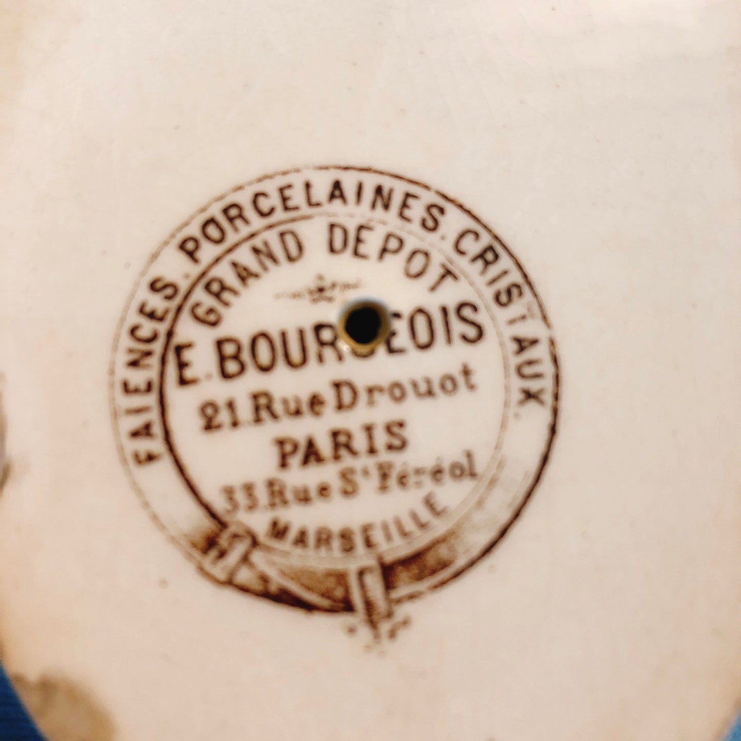 フランスアンティーク グランデポ E.Bourgeois エミールブルジョワ ソーシエール ランスアンティーク食器 ブロカント 蚤の市