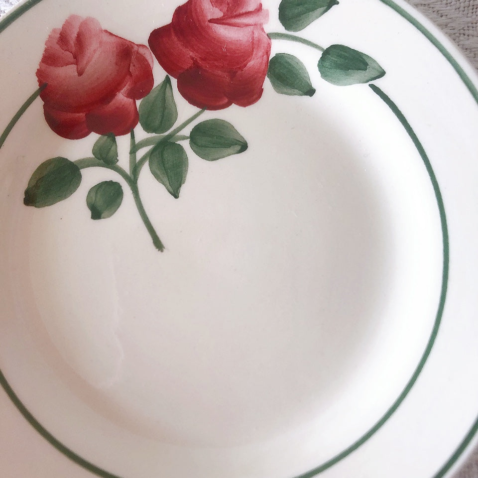 ショワジールロワ HB & Cie Choisy le Roi『ローズ』ディネット ディナープレート 平皿 A フランスアンティーク食器 ブロカントアンティーク 蚤の市