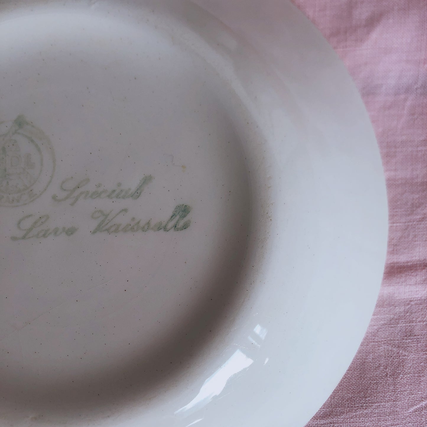 ムーランデルー Moulin des Loups チェック柄 キャロットプレート A フランスアンティーク食器 ブロカント 蚤の市