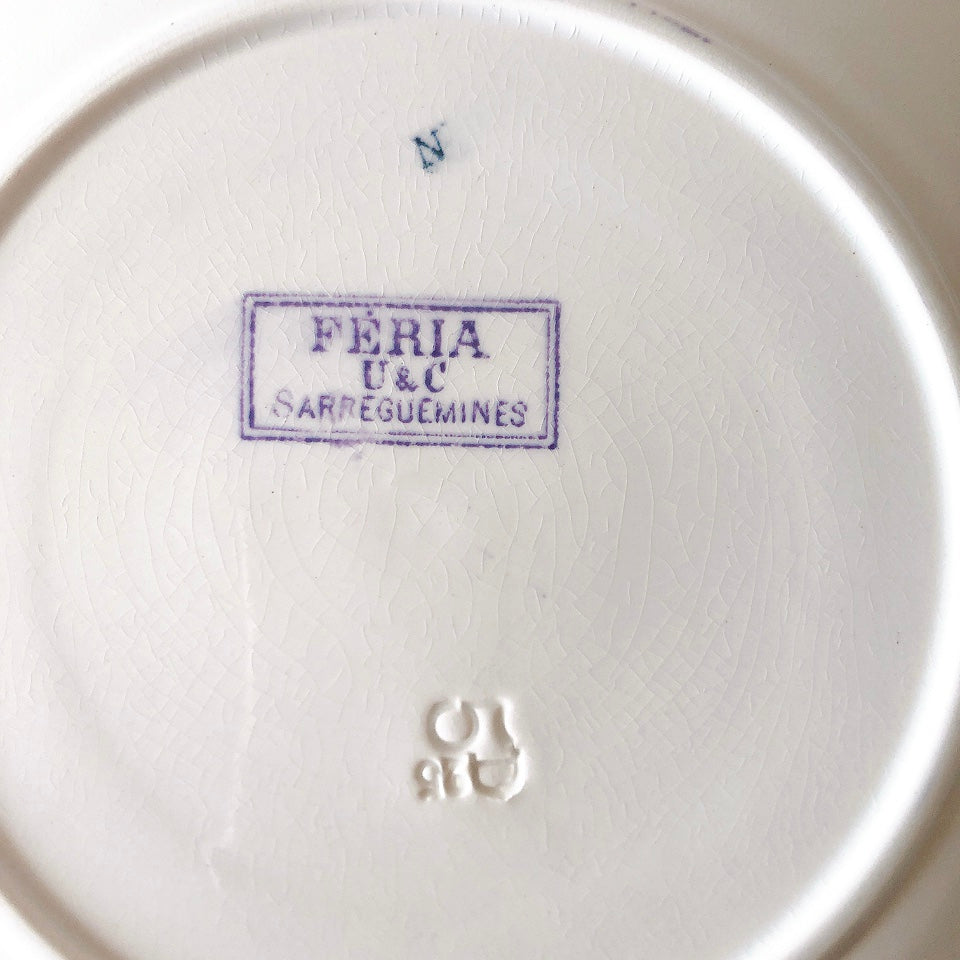 U&Cサルグミンヌ 『FERIA・フェリア』デザートプレート フランスアンティーク食器 ブロカント 蚤の市