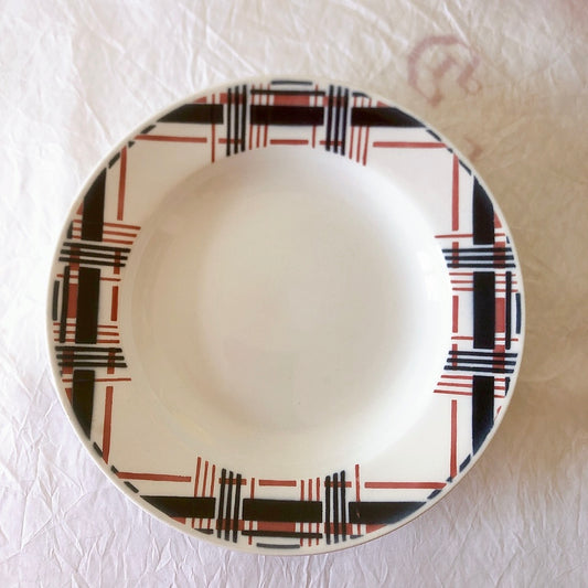 サンタマン Saint amand バスク柄スーププレート、クルーズプレート フランスアンティーク食器 ブロカント 蚤の市