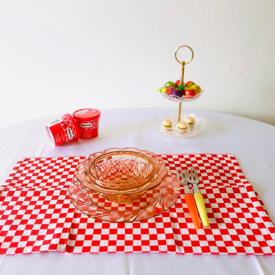 フランス ヴェレコ社 花リムガラスプレート ピンク フランスアンティーク ビンテージ食器・皿・プレート ブロカント