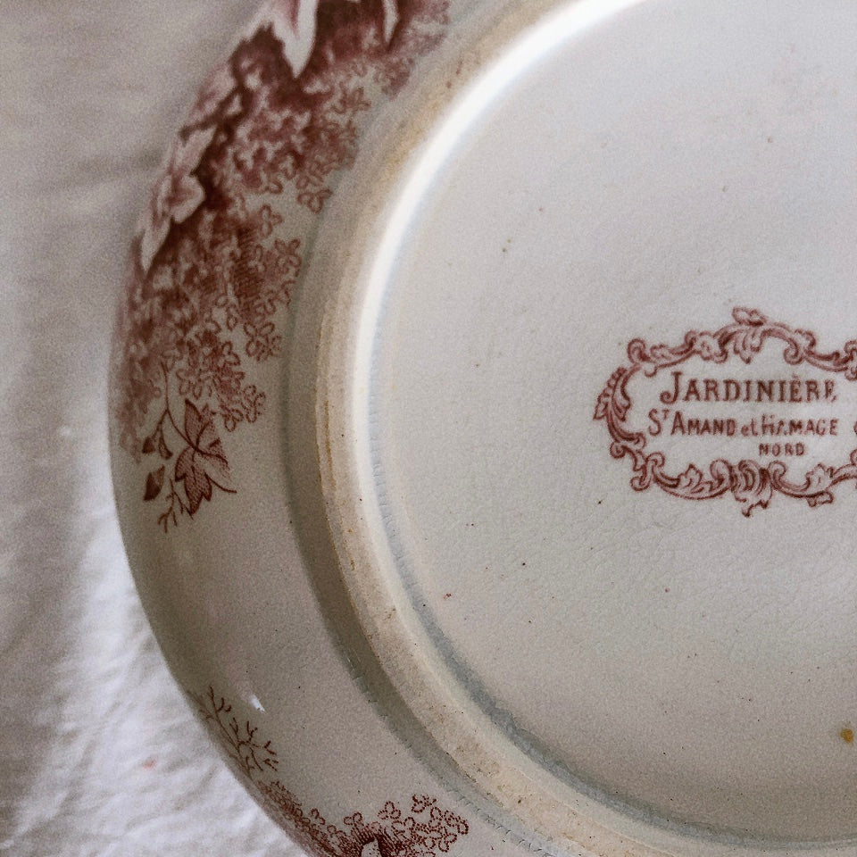 フランスアンティーク サンタマン& アマ―ジュの『JARDINIERE』ジャルディニエール ピシェ・ピッチャー・水差し アンティーク食器 ブロカント 蚤の市