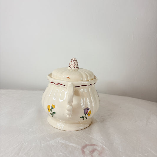 ディゴワンサルグミンヌ Digoin&sarreguemines アグレスト シュガーポット シュクリエ フランスアンティーク食器 フランス蚤の市・ブロカント