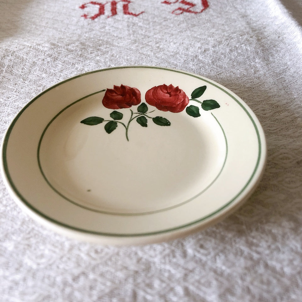 ショワジールロワ HB & Cie Choisy le Roi『ローズ』ディネット ディナープレート 平皿 A フランスアンティーク食器 ブロカントアンティーク 蚤の市