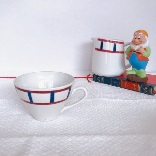 バドンヴィレー バスク柄 カップ「ボルドー・ダークブルー」A フランスアンティーク・食器・皿・プレート ブロカント