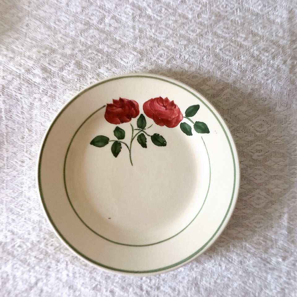 ショワジールロワ HB & Cie Choisy le Roi『ローズ』ディネット ディナープレート 平皿 A フランスアンティーク食器 ブロカントアンティーク 蚤の市