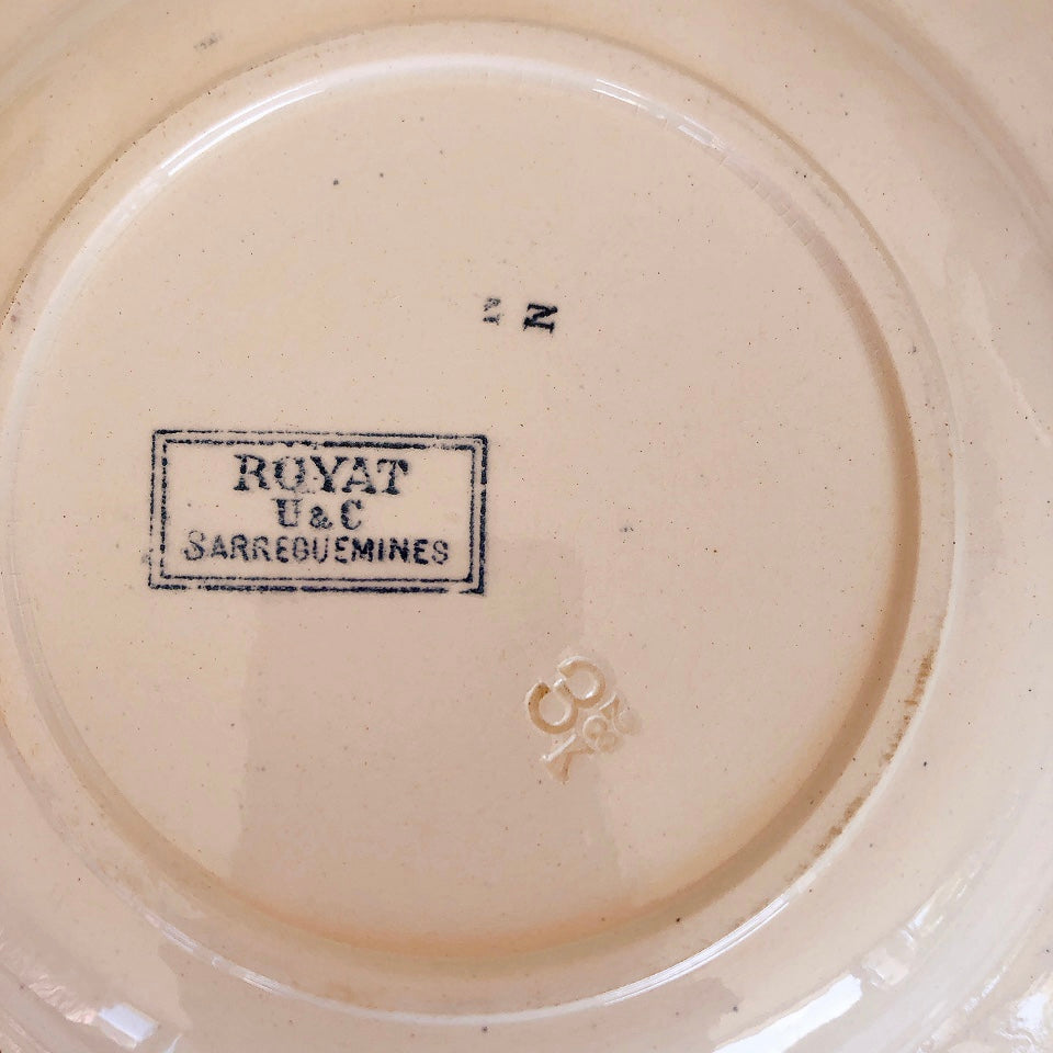 フランスアンティーク U&Cサルグミンヌ スーププレート 深皿 ”ROYAT” ロワイヤ c フランスアンティーク食器 ブロカント 蚤の市