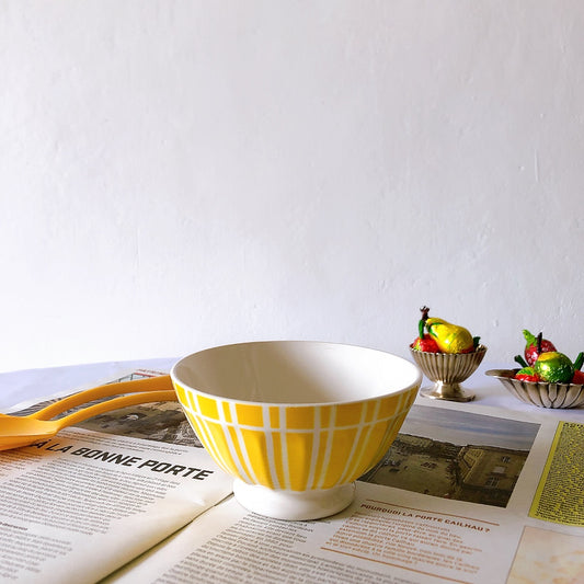 ディゴワンサルグミンヌ Digoin&sarregumines カフェオレボウル イエロー/黄色 フランスアンティーク/ビンテージ食器 ブロカントアンティーク 蚤の市