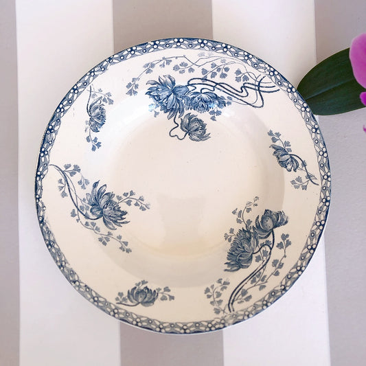 フランスアンティーク U&Cサルグミンヌ スーププレート 深皿 ”ROYAT” ロワイヤ a フランスアンティーク食器 ブロカント 蚤の市