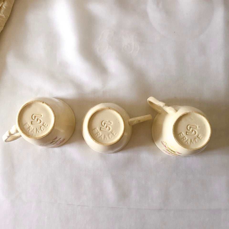 ディゴワンサルグミンヌ Digoin&sarreguemines Lotus ロチュス コーヒー/ティーポット&カップ&ソーサー フランスアンティーク食器 ブロカントアンティーク 蚤の市
