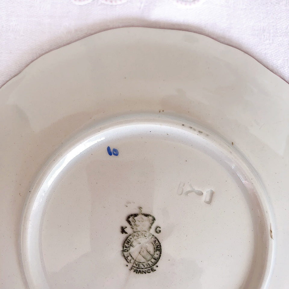 リュネヴィル " Réverbère"シリーズ ソーサー 小皿 デザート皿 3点セット A フランスアンティーク食器 蚤の市 ブロカント