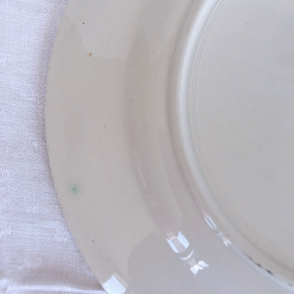 ご予約 サンタマン セラノール オンディーヌ ディナープレート 平皿 フランスアンティーク食器 ブロカント 蚤の市