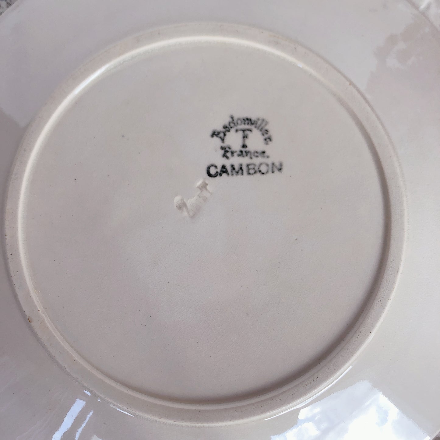 バドンヴィレー Badonviller CAMBON ディナープレート 平皿 C ブロカント フランスアンティーク食器 ビンテージ食器