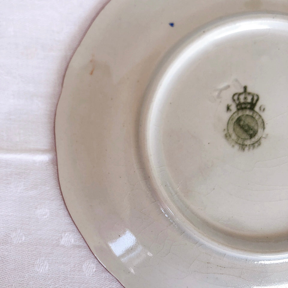 リュネヴィル " Réverbère"シリーズ ソーサー 小皿 デザート皿 3点セット C フランスアンティーク食器 蚤の市 ブロカント