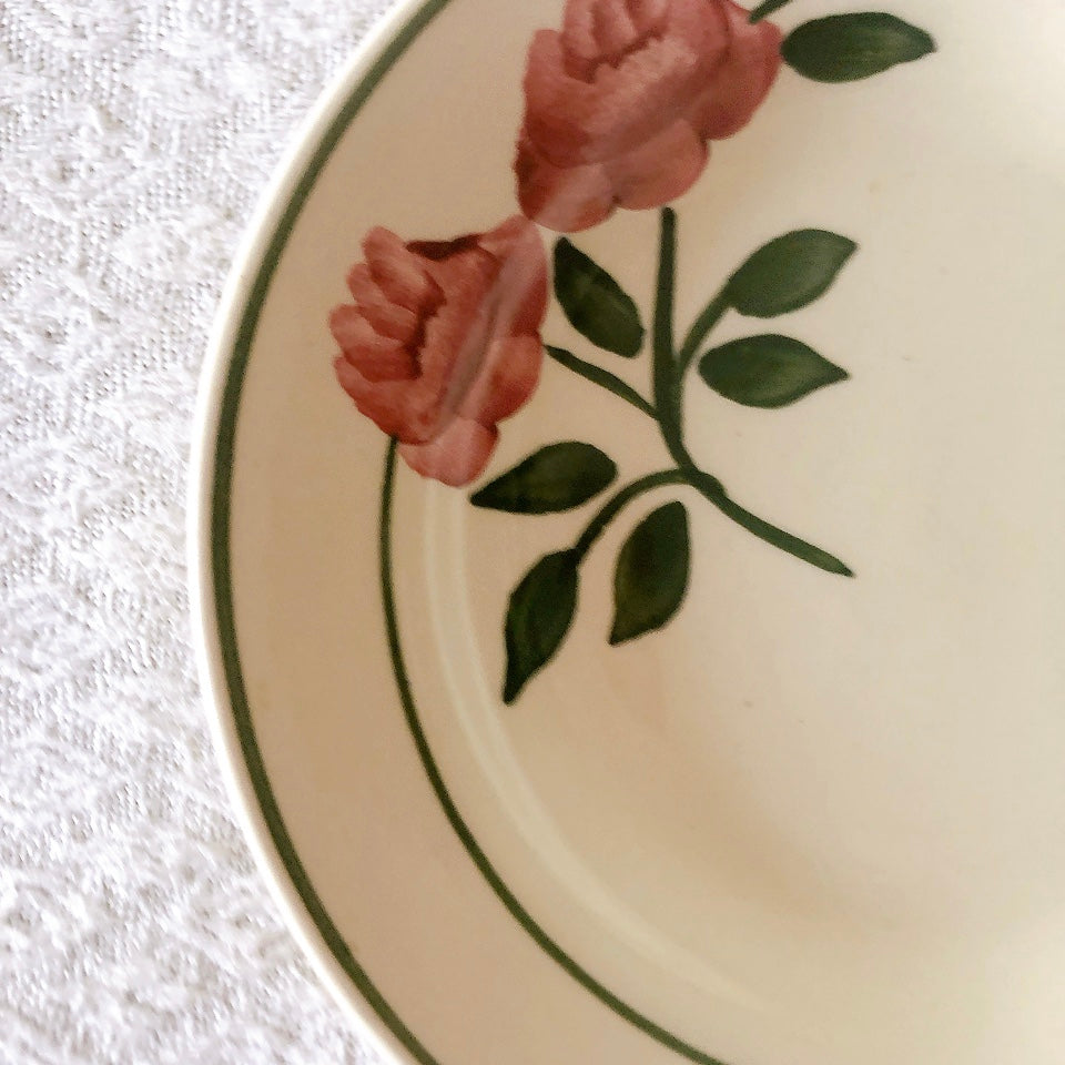 ショワジールロワ HB & Cie Choisy le Roi『ローズ』ディネット スーププレート 深皿 フランスアンティーク食器 ブロカントアンティーク 蚤の市