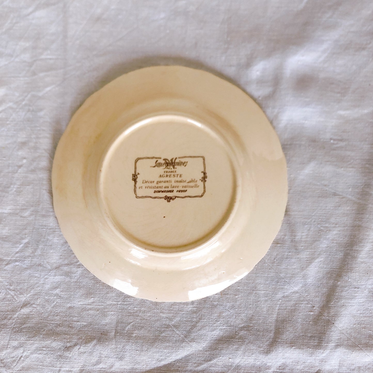 サルグミンヌ sarreguemines アグレスト 平皿 16cm F フランスアンティーク食器 フランス蚤の市・ブロカント