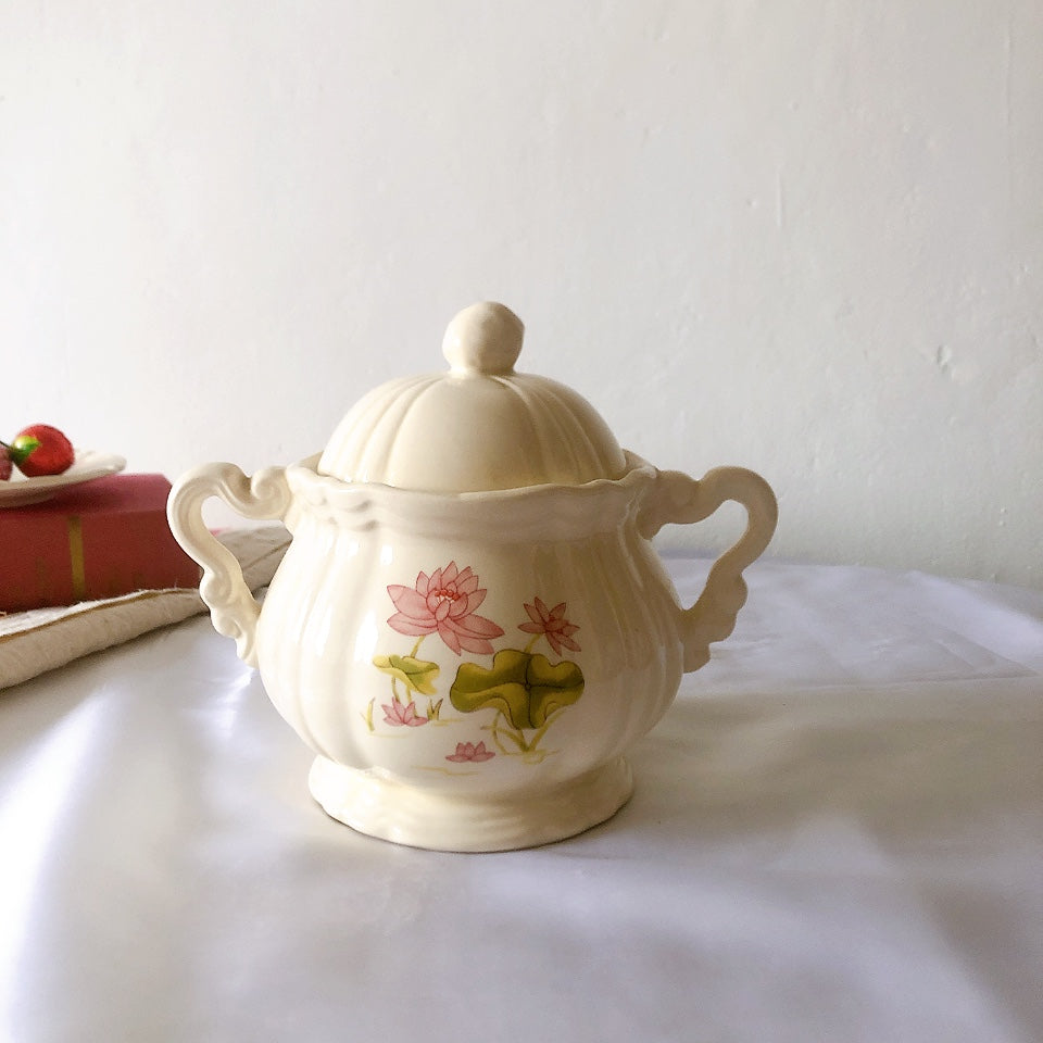 ディゴワンサルグミンヌ Digoin&sarreguemines Lotus ロチュス コーヒー/ティーポット&カップ&ソーサー フランスアンティーク食器 ブロカントアンティーク 蚤の市