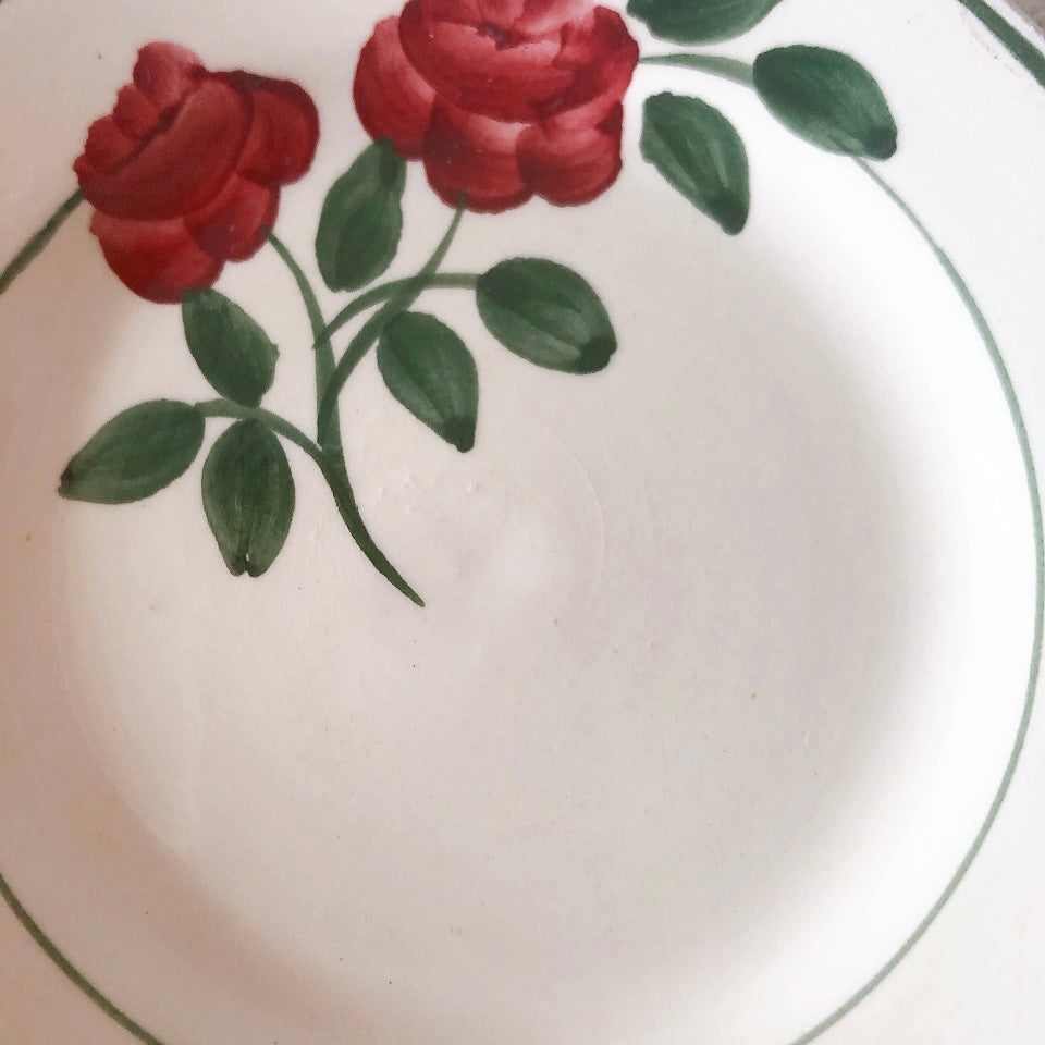 ショワジールロワ HB & Cie Choisy le Roi『ローズ』ディネット ディナープレート 平皿 B フランスアンティーク食器 ブロカントアンティーク 蚤の市