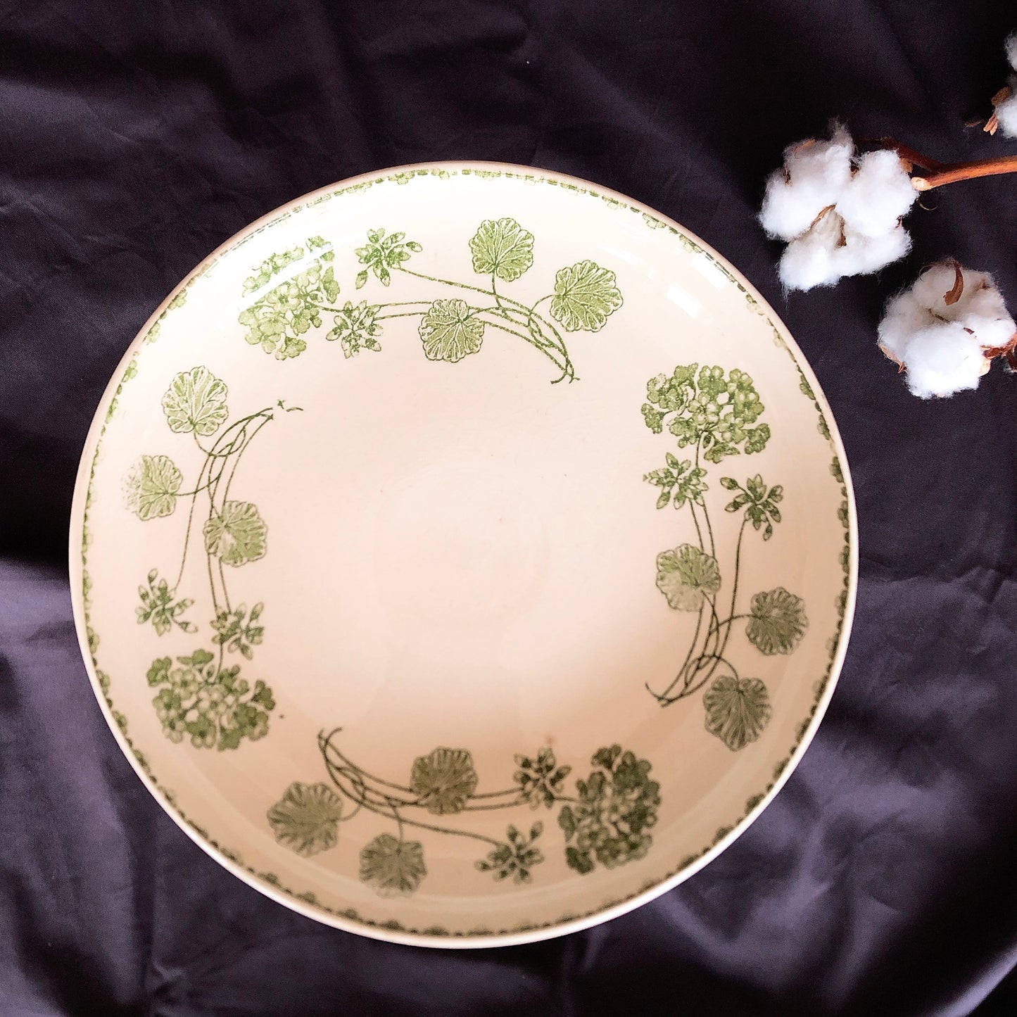 U&Cサルグミンヌ ”GERANIUM” ゼラニウム コンポ―ト皿/コンポティエ フランスアンティーク食器 ブロカント 蚤の市