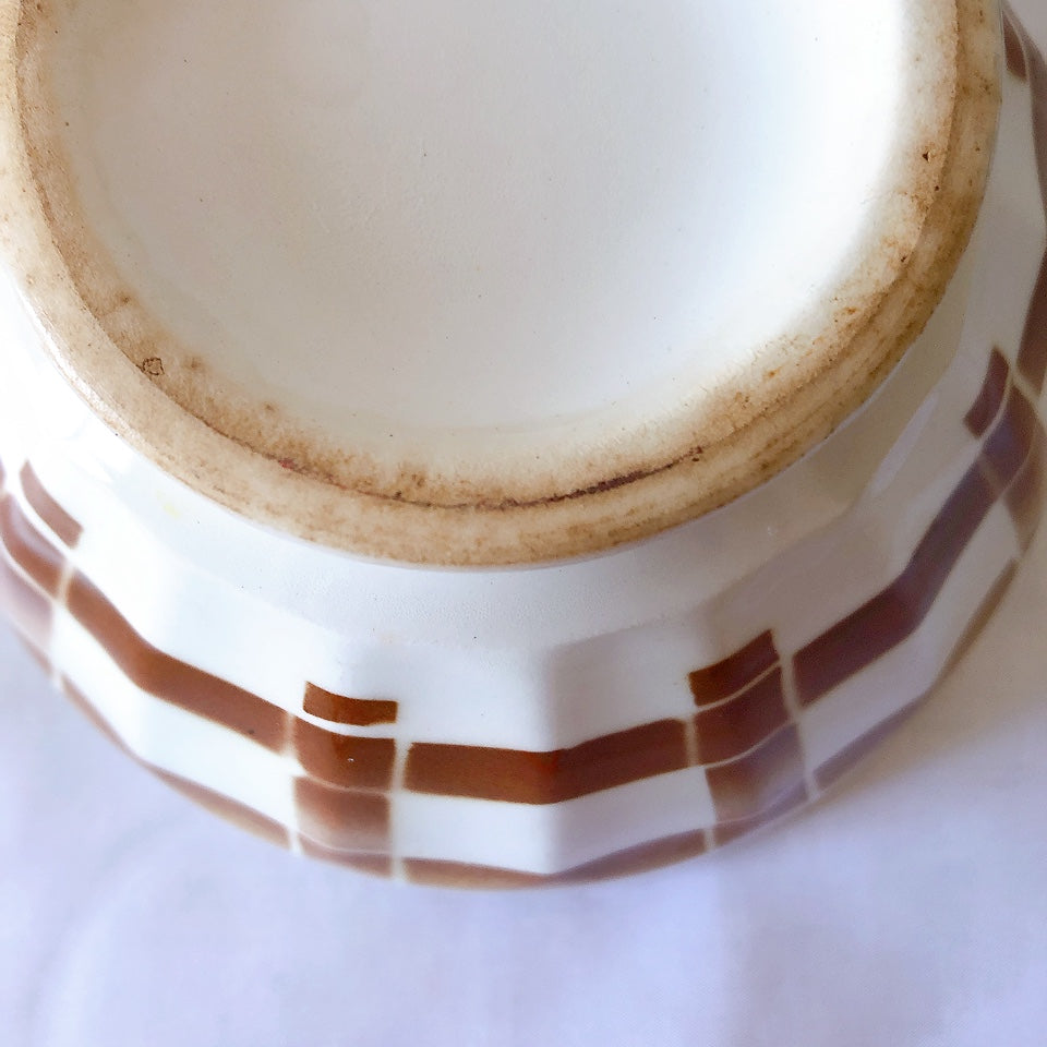 フランス リュネヴィル カフェオレボール バンブー マロンカラー アンティーク食器 ヴィンテージカフェオレボウル ブロカントアンティークス
