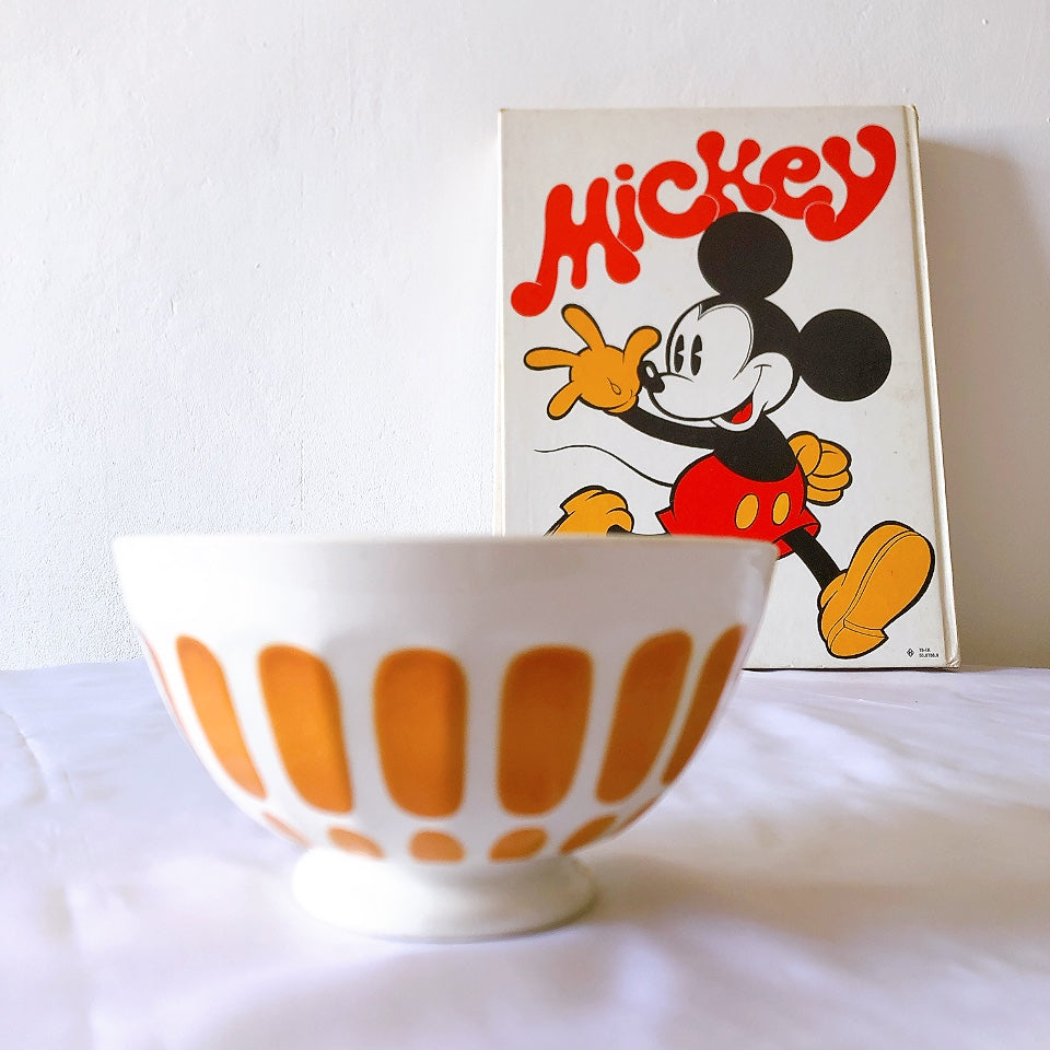 ディゴワン&サルグミンヌ カフェオレボウル オレンジxホワイト a フランスアンティーク食器 ブロカントアンティーク 蚤の市