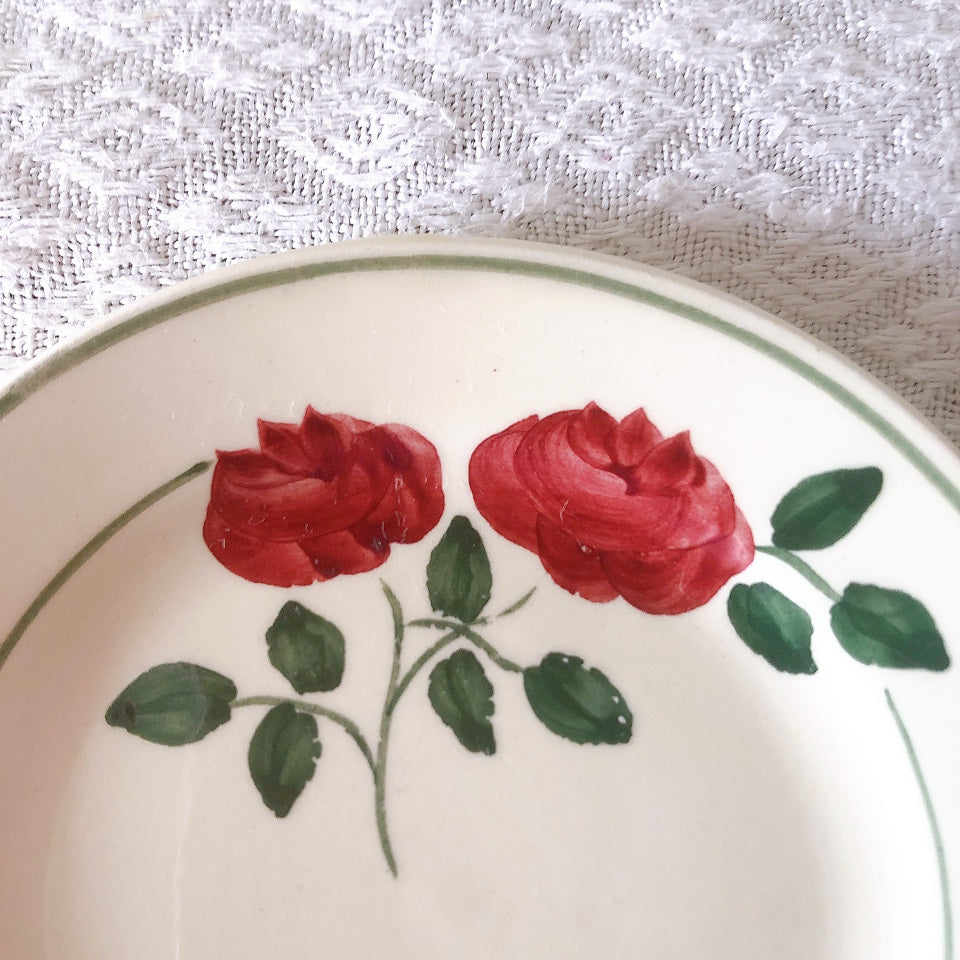 ショワジールロワ HB & Cie Choisy le Roi『ローズ』ディネット ディナープレート 平皿 A フランスアンティーク食器 ブロカントアンティーク 蚤の市