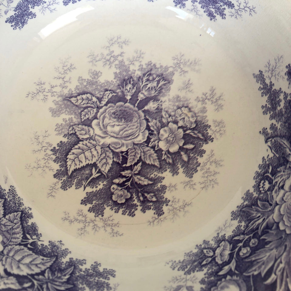 フランスアンティーク UCサルグミンヌ『JARDINIERE』ジャルディニエール トワレットセット ピッチャー&洗面器 ラベンダーカラー ピシェ 水差し アンティーク食器 ブロカント 蚤の市