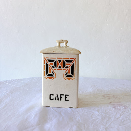 Badonviller CAFE キャニスター アールデコ フランスアンティーク 正面