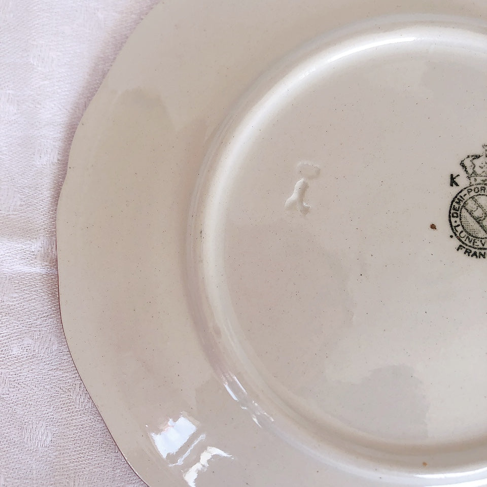 リュネヴィル " Réverbère"シリーズ ソーサー 小皿 デザート皿 3点セット C フランスアンティーク食器 蚤の市 ブロカント