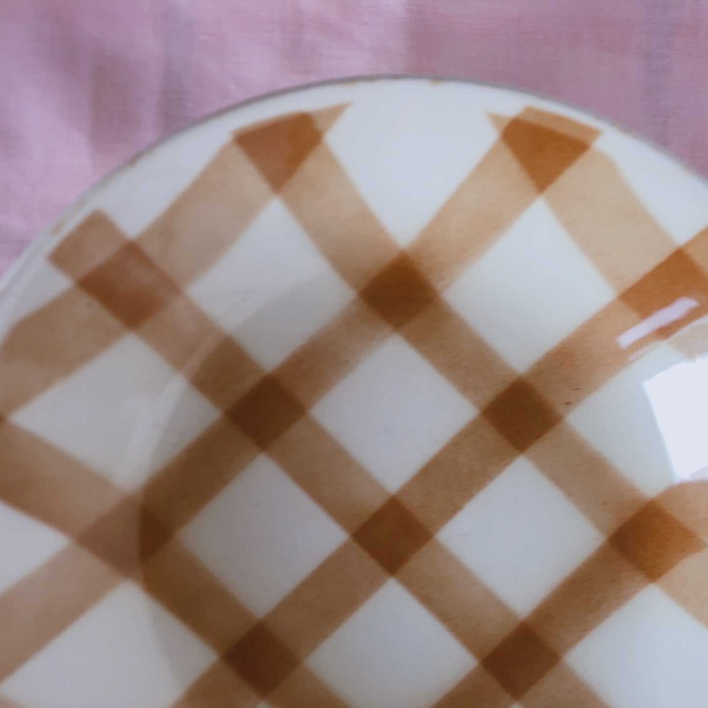 ムーランデルー Moulin des Loups チェック柄 キャロットプレート A フランスアンティーク食器 ブロカント 蚤の市