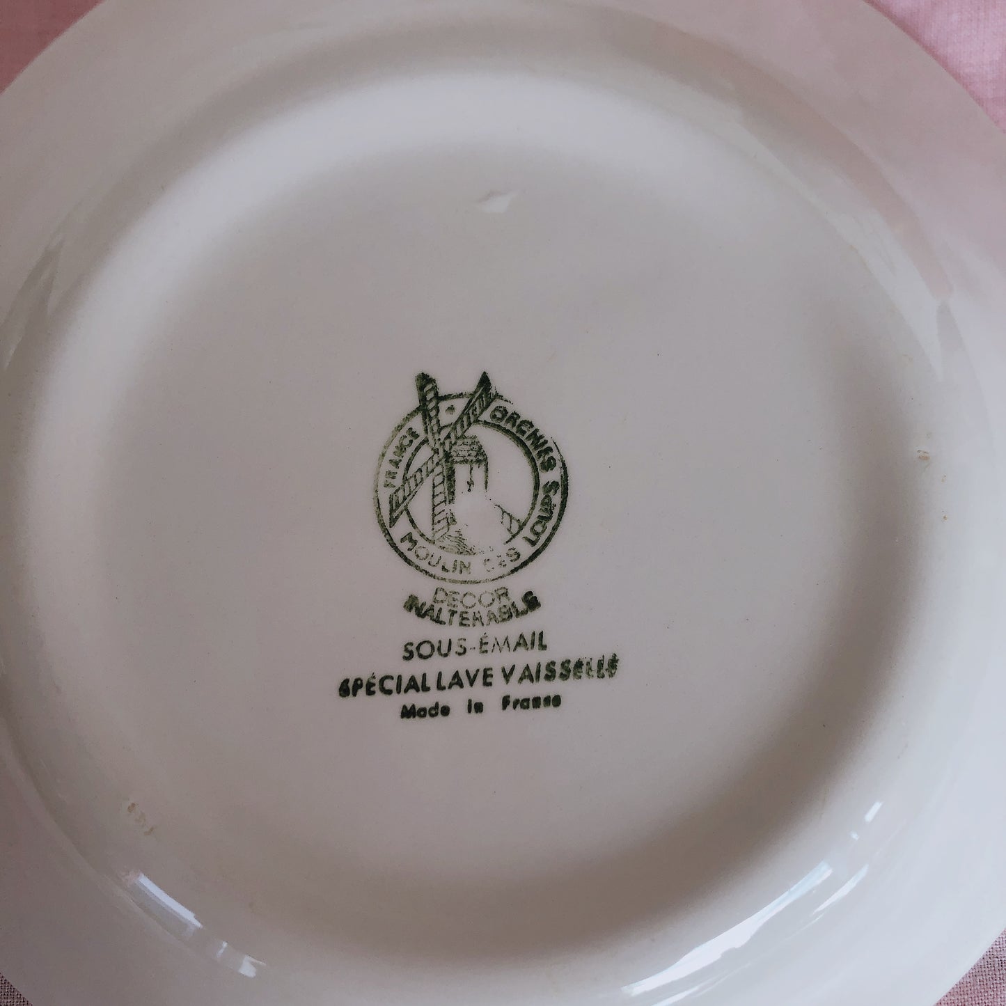 ムーランデルー Moulin des Loups チェック柄 キャロットプレート B フランスアンティーク食器 ブロカント 蚤の市
