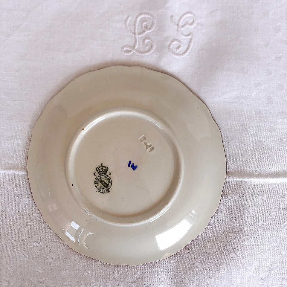 リュネヴィル " Réverbère"シリーズ ソーサー 小皿 デザート皿 3点セット C フランスアンティーク食器 蚤の市 ブロカント