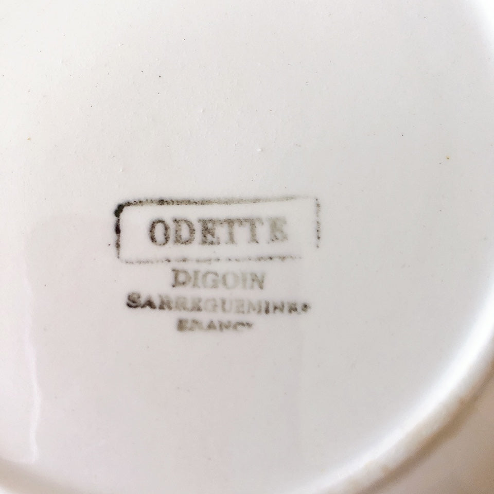 ディゴワンサルグミンヌ Digoin&sarregumines ”ODETTE” 深皿 D 赤 フランスアンティーク食器 ブロカント 蚤の市