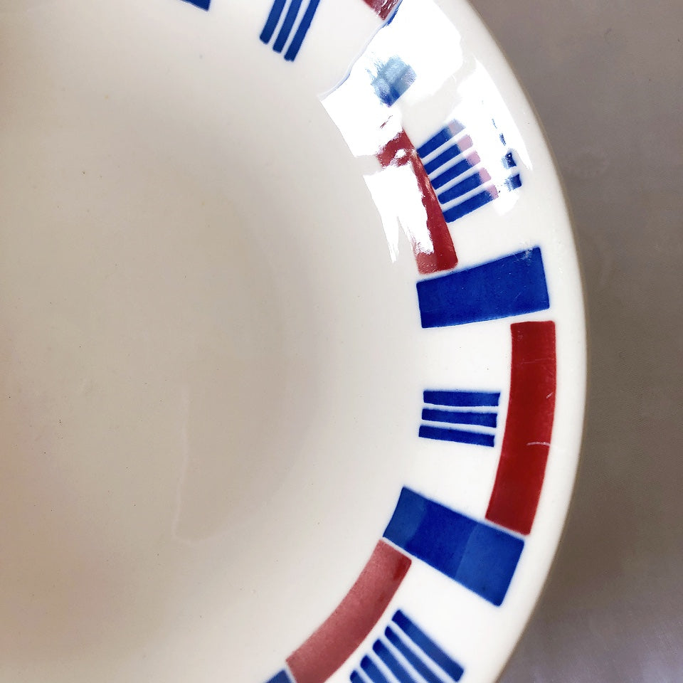 バドンヴィレー キャロットプレート 幾何学模様 A フランスアンティーク食器 フランス蚤の市・ブロカント