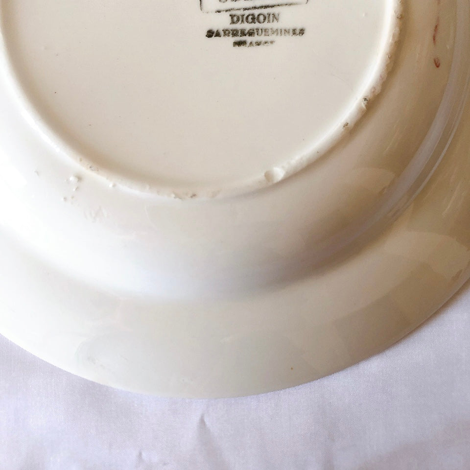 ディゴワンサルグミンヌ Digoin&sarregumines ”ODETTE” 深皿 B 赤 フランスアンティーク食器 ブロカント 蚤の市