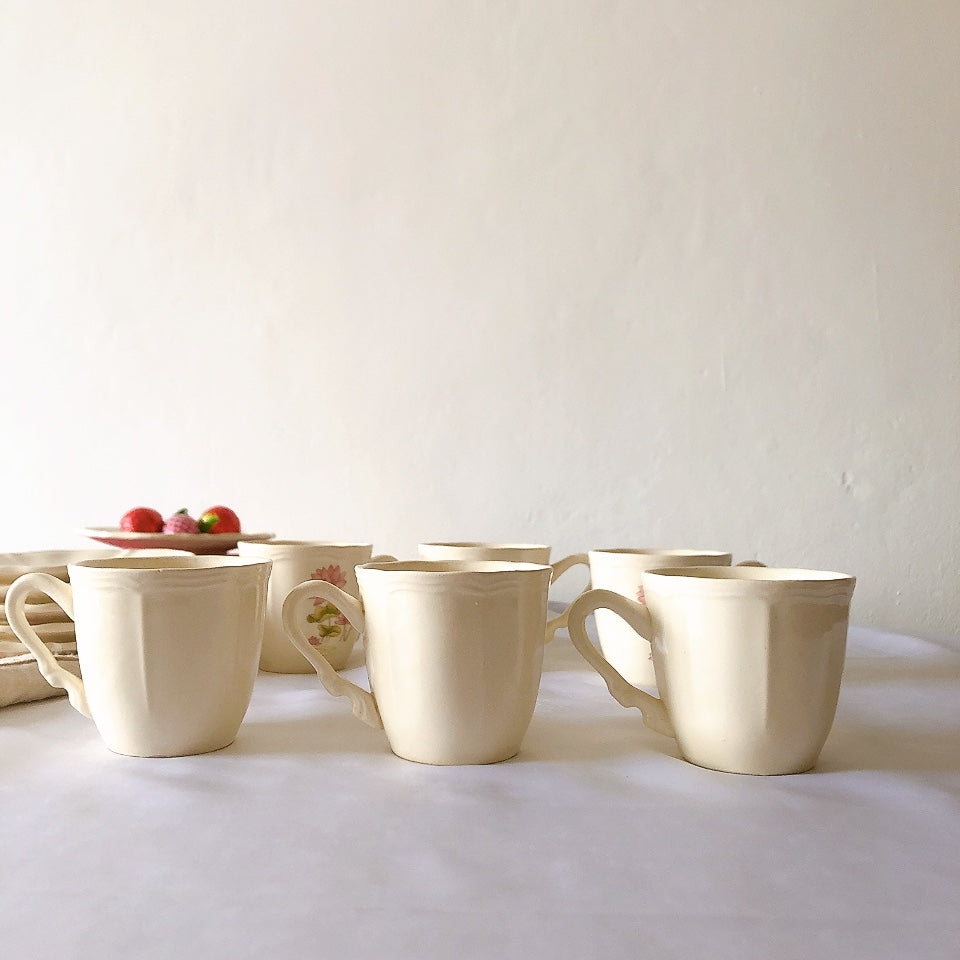 ディゴワンサルグミンヌ Digoin&sarreguemines Lotus ロチュス コーヒー/ティーポット&カップ&ソーサー フランスアンティーク食器 ブロカントアンティーク 蚤の市