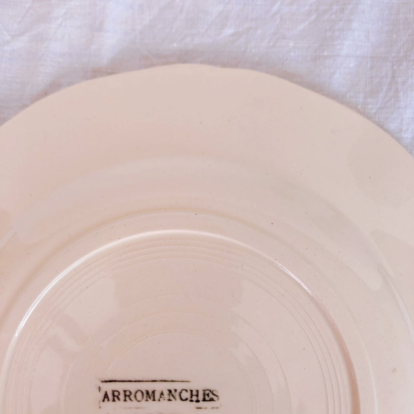 ディゴワンサルグミンヌ 花リム 『ARROMANCHES』 シリーズ ディナープレート 平皿 F フランスアンティーク食器 蚤の市 ブロカント