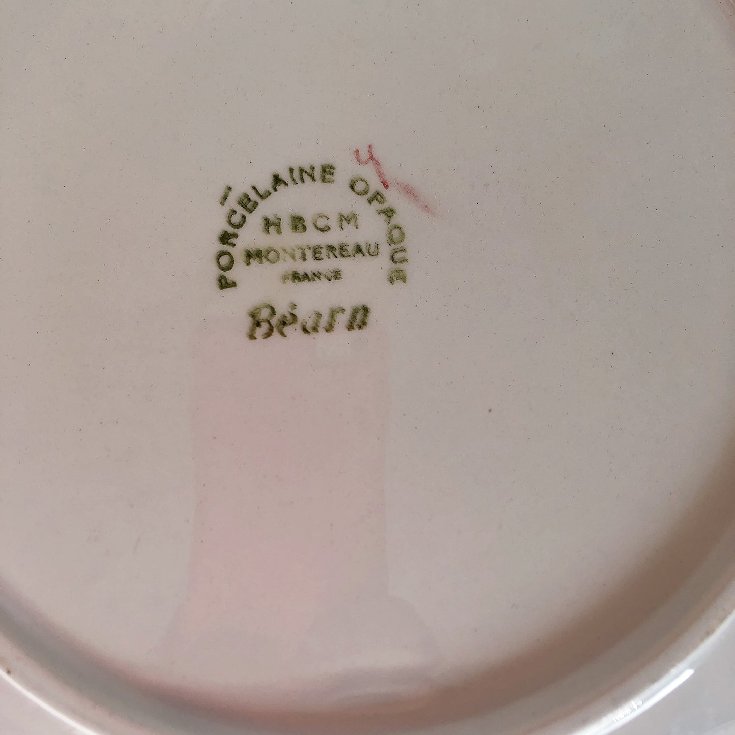 クレイユモントロー HBCM Béarn バスク柄 タルトプレート バスク柄アンティーク フランスアンティーク食器 蚤の市 ブロカント