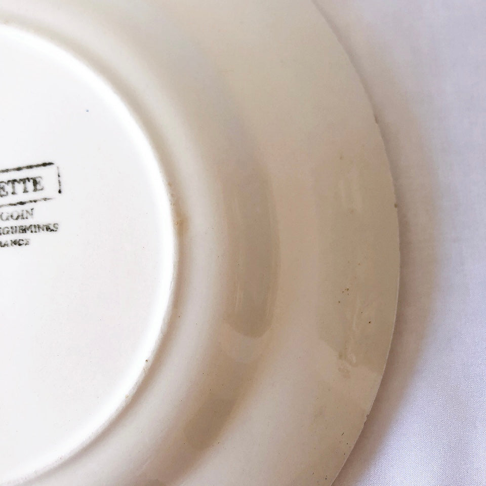 ディゴワンサルグミンヌ Digoin&sarregumines ”ODETTE” 平皿 A 赤 フランスアンティーク食器 ブロカント 蚤の市